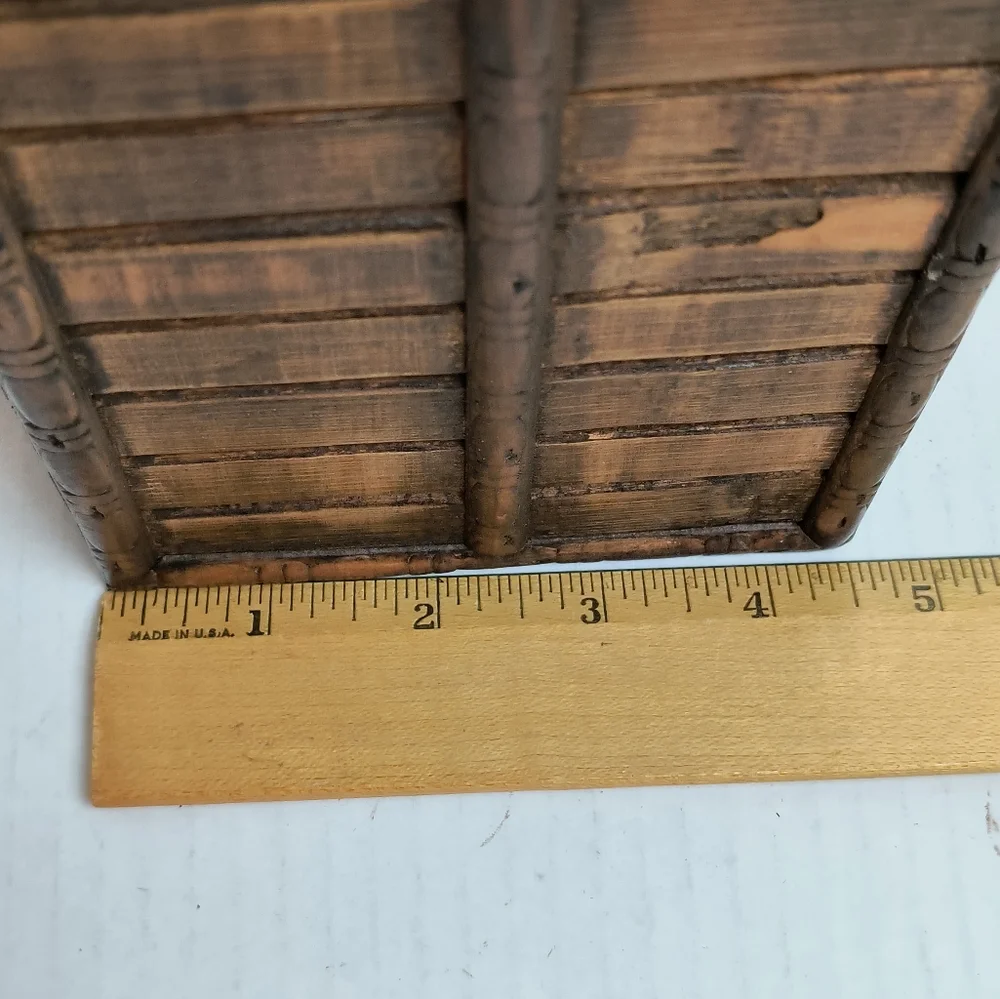 Vintage Decorative Wood & Brass Wine Bottle Box
